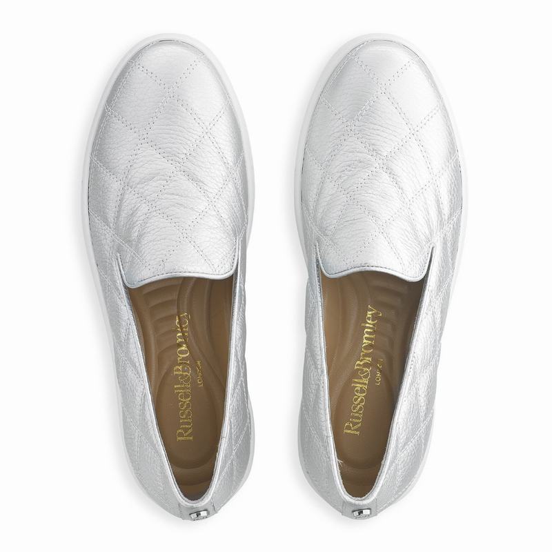 Metallic Russell And Bromley Casaquilt Women's Slip On Trainers | OLI7549EW