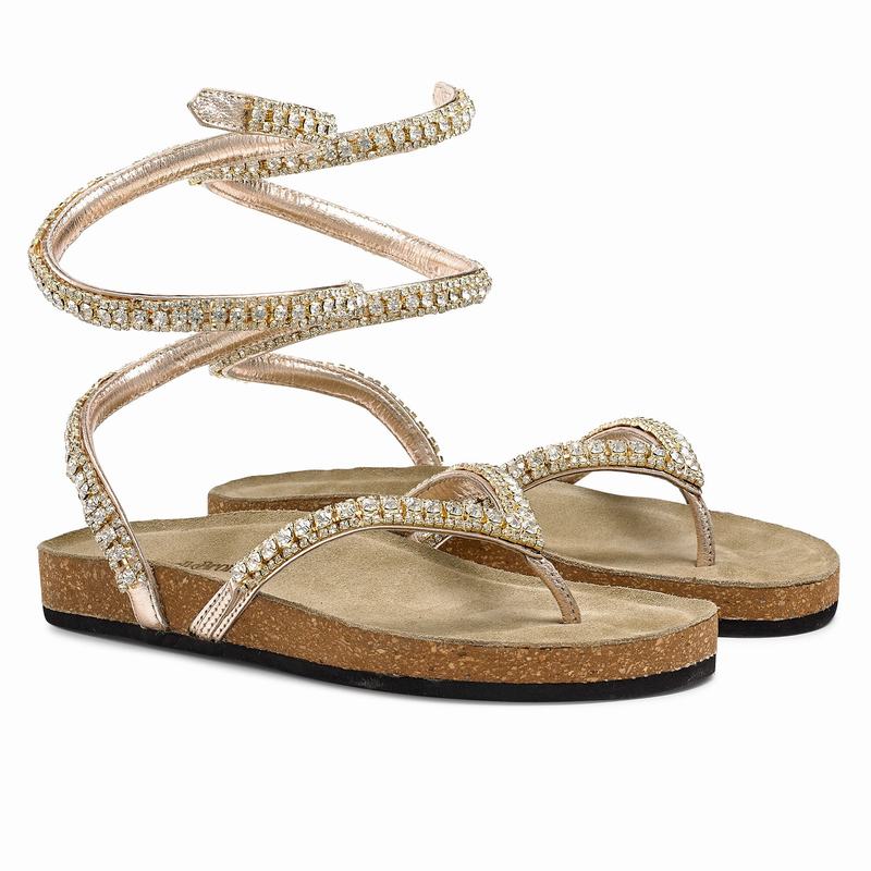 Metallic Russell And Bromley Charmer Women's Flat Sandals | NVO2168UN
