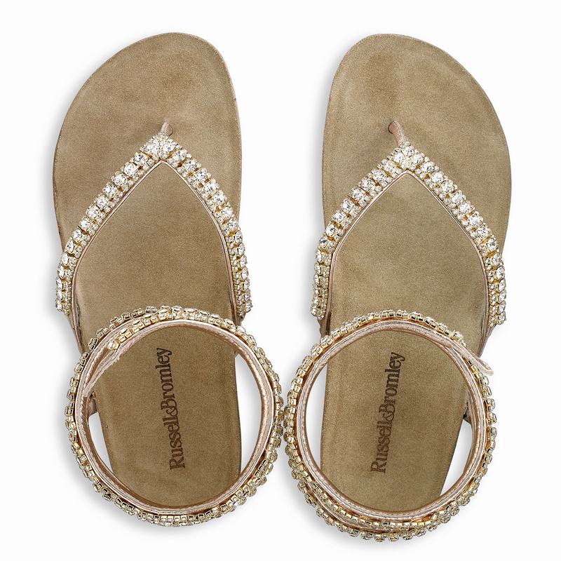 Metallic Russell And Bromley Charmer Women's Flat Sandals | NVO2168UN