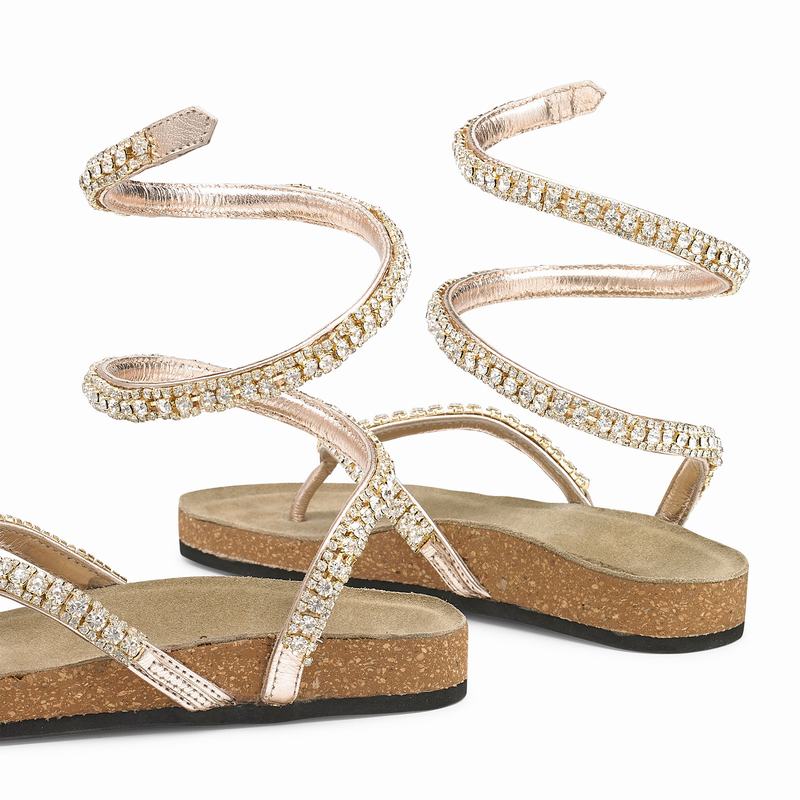 Metallic Russell And Bromley Charmer Women's Flat Sandals | NVO2168UN