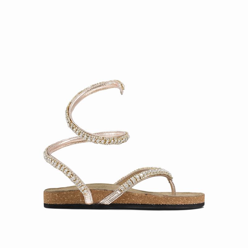 Metallic Russell And Bromley Charmer Women\'s Flat Sandals | NVO2168UN