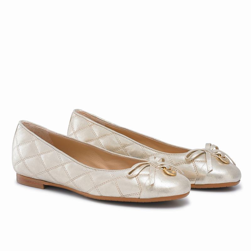 Metallic Russell And Bromley Charming Women's Ballet Flats | ITQ9872TC