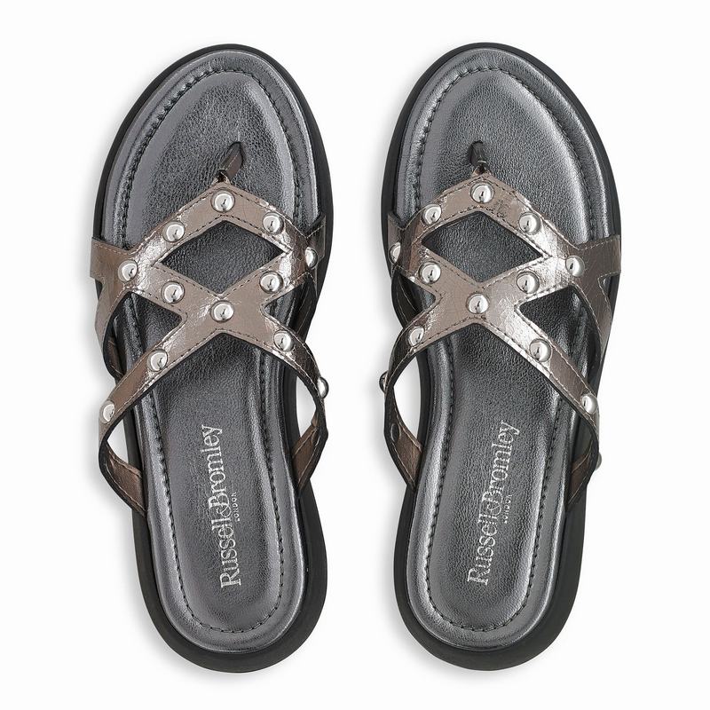 Metallic Russell And Bromley Crossfit Women's Flat Sandals | BNB8531VR