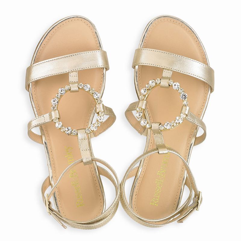 Metallic Russell And Bromley Empress Women's Flat Sandals | CPD897UR
