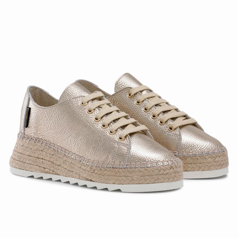 Metallic Russell And Bromley Kick Back Women's Espadrilles | WKT8386XN
