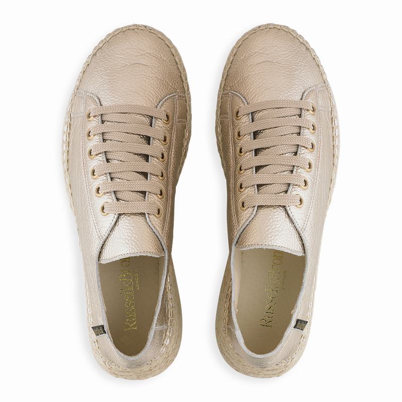 Metallic Russell And Bromley Kick Back Women's Espadrilles | WKT8386XN