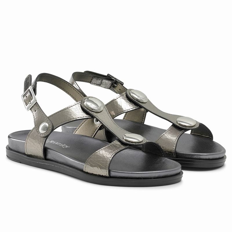 Metallic Russell And Bromley Laura Women's Flat Sandals | LQD5119NQ