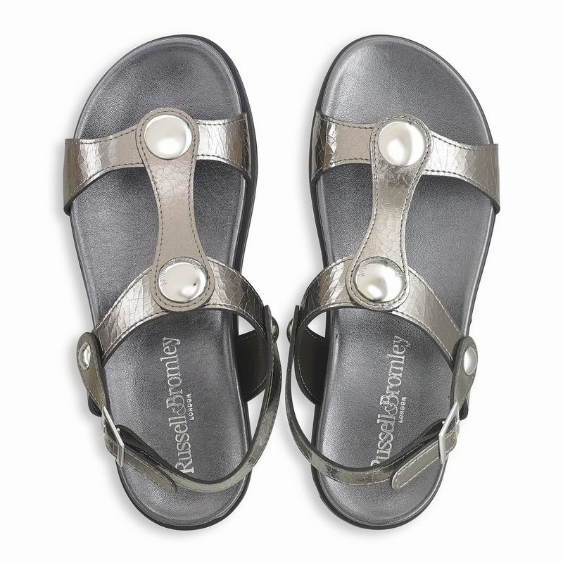 Metallic Russell And Bromley Laura Women's Flat Sandals | LQD5119NQ