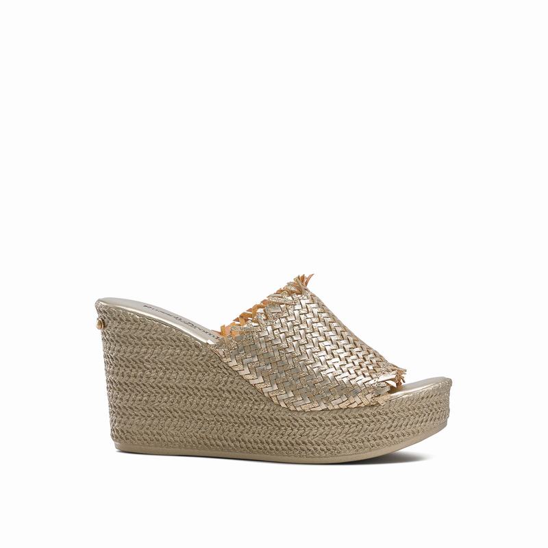 Metallic Russell And Bromley Libertine Women\'s Wedge Sandals | SMY8415RI