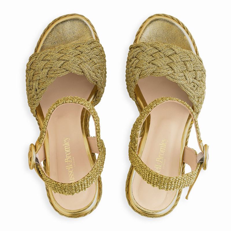 Metallic Russell And Bromley Luxor Women's Wedge Sandals | RPY2439IT