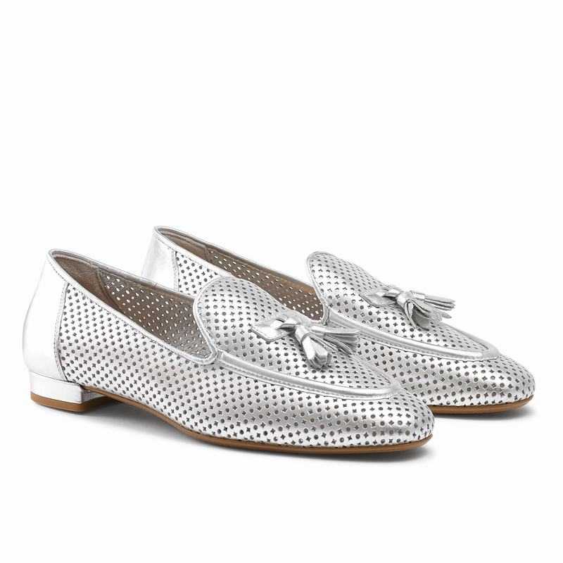 Metallic Russell And Bromley Perfect Women's Loafers | UHX4567LJ