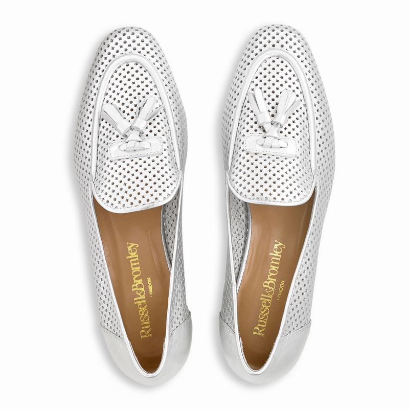 Metallic Russell And Bromley Perfect Women's Loafers | UHX4567LJ