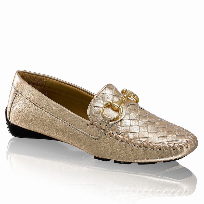 Metallic Russell And Bromley Perlata Women's Driving Shoes | EZN7543SA