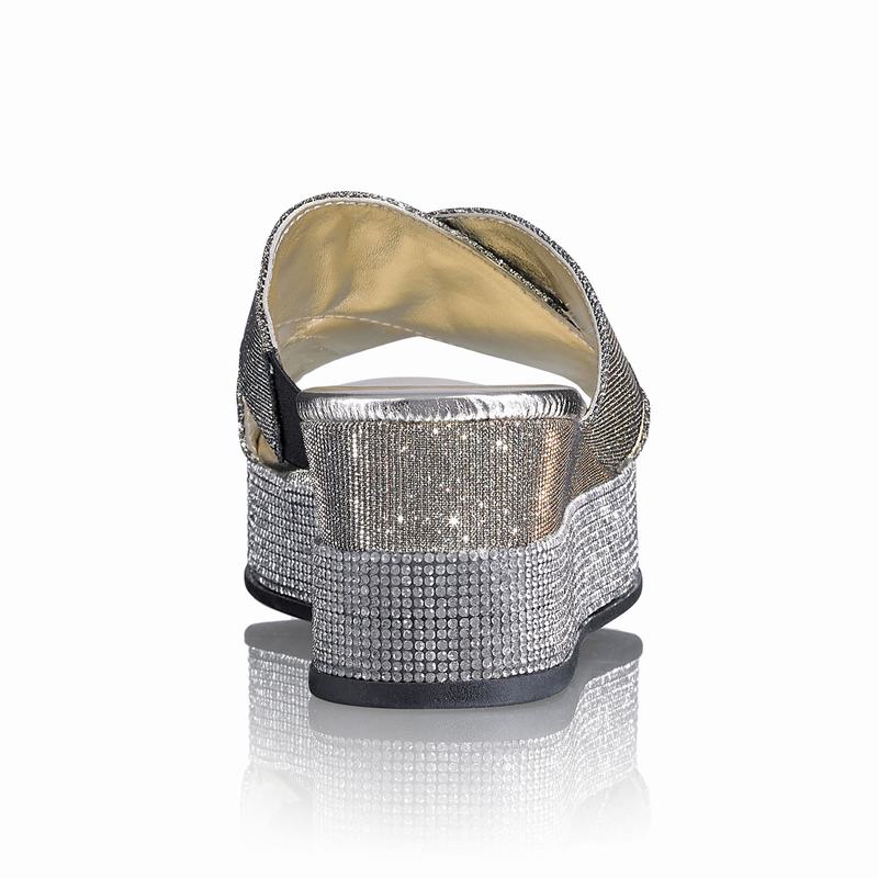 Metallic Russell And Bromley Plaza Luxe Women's Wedge Sandals | IZF6882UU