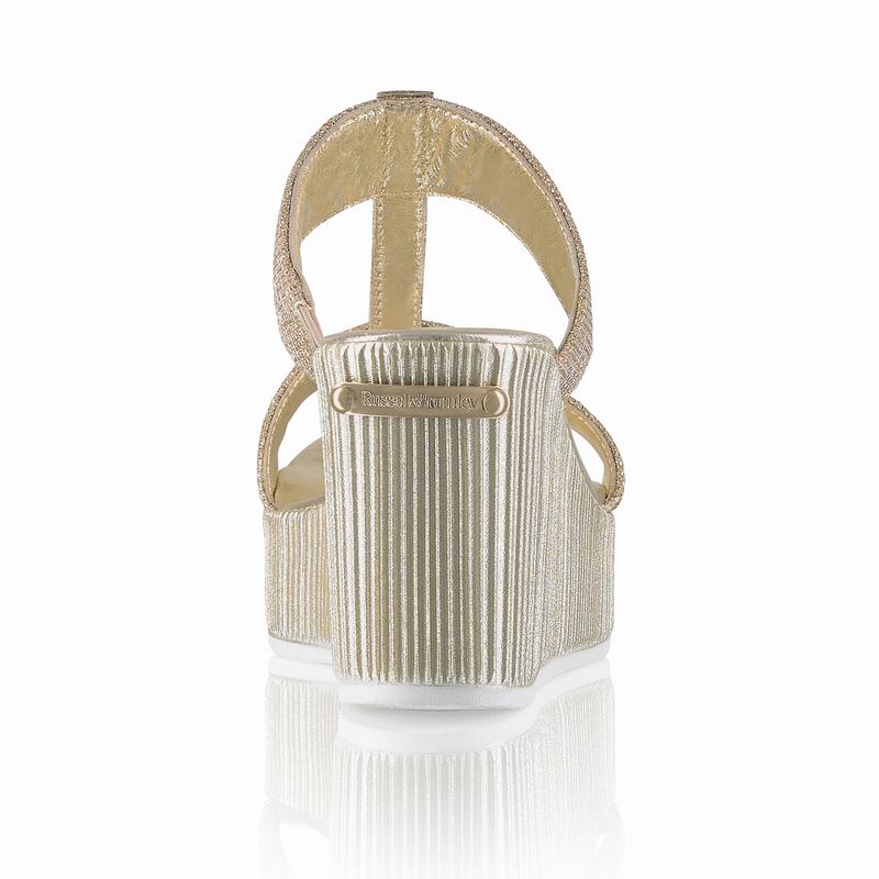 Metallic Russell And Bromley Pukka Mid Women's Wedge Sandals | TPM8867OD