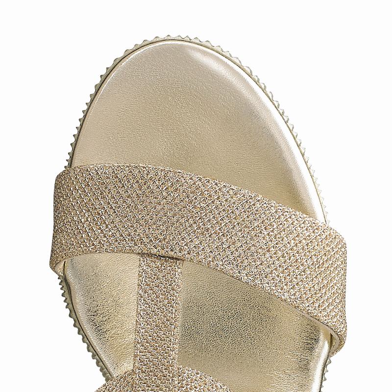 Metallic Russell And Bromley Pukka Mid Women's Wedge Sandals | TPM8867OD