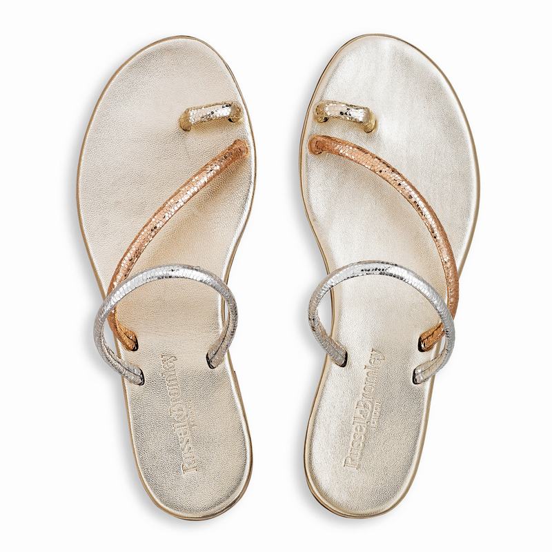 Metallic Russell And Bromley Quartz Women's Flat Sandals | UTE1174YC