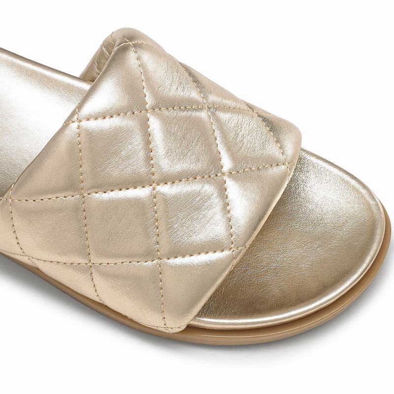 Metallic Russell And Bromley Quiltsoft Women's Mules | JSJ9020JX