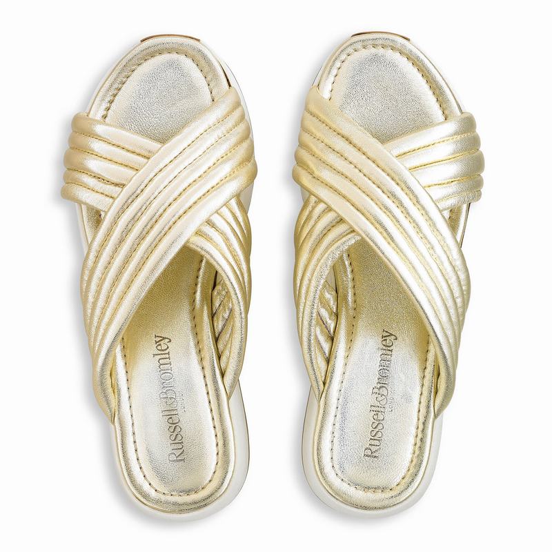 Metallic Russell And Bromley Site See Women's Wedge Sandals | HUO4190RM