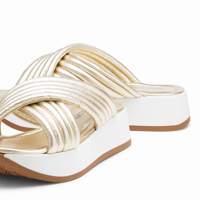 Metallic Russell And Bromley Site See Women's Wedge Sandals | HUO4190RM