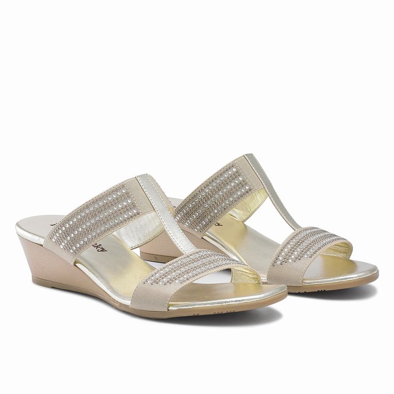 Metallic Russell And Bromley Stella Women's Wedge Sandals | VGQ3542BW