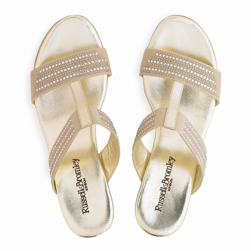 Metallic Russell And Bromley Stella Women's Wedge Sandals | VGQ3542BW