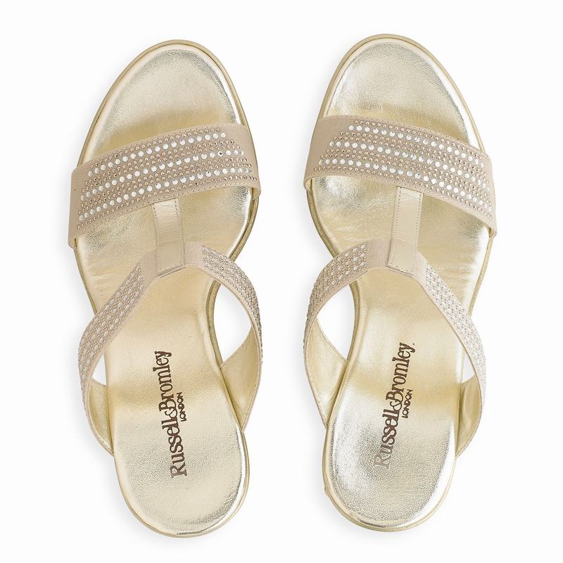 Metallic Russell And Bromley Stellamid Women's Wedge Sandals | YLD4237ZW
