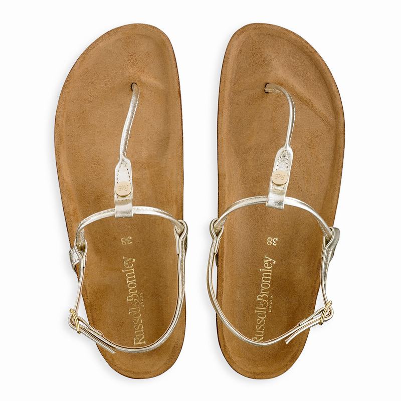 Metallic Russell And Bromley Teebird Women's Flat Sandals | TJN2865BF