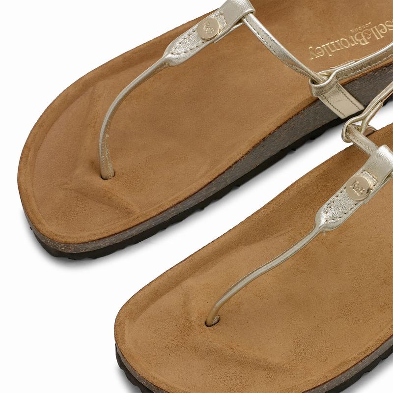 Metallic Russell And Bromley Teebird Women's Flat Sandals | TJN2865BF