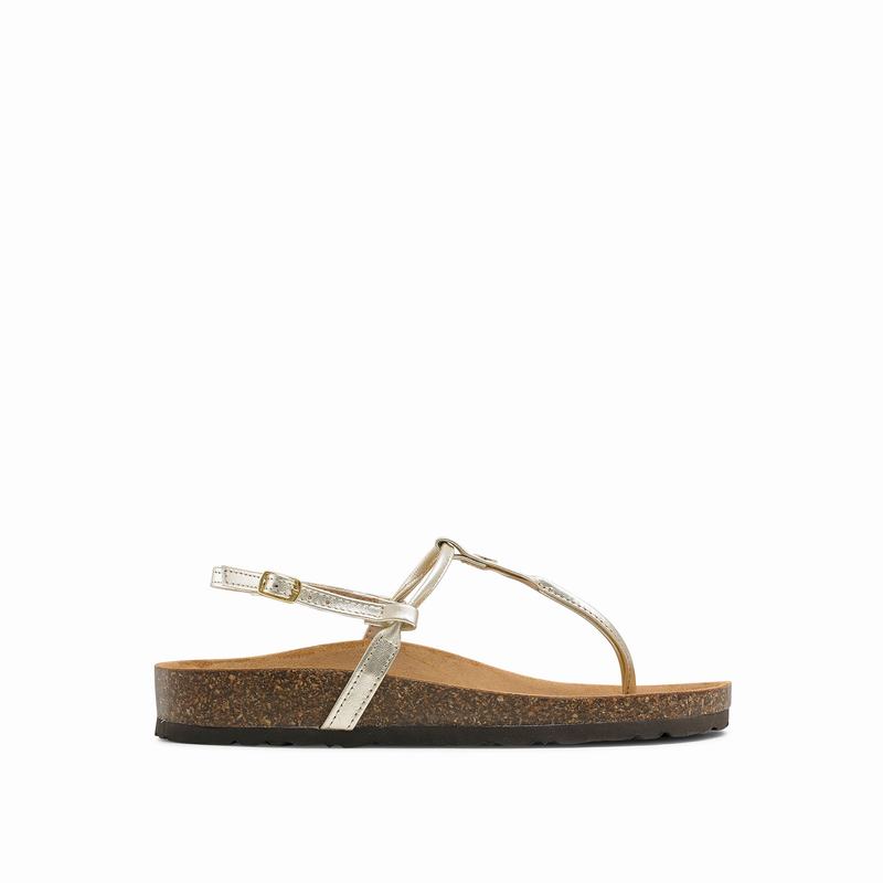 Metallic Russell And Bromley Teebird Women\'s Flat Sandals | TJN2865BF