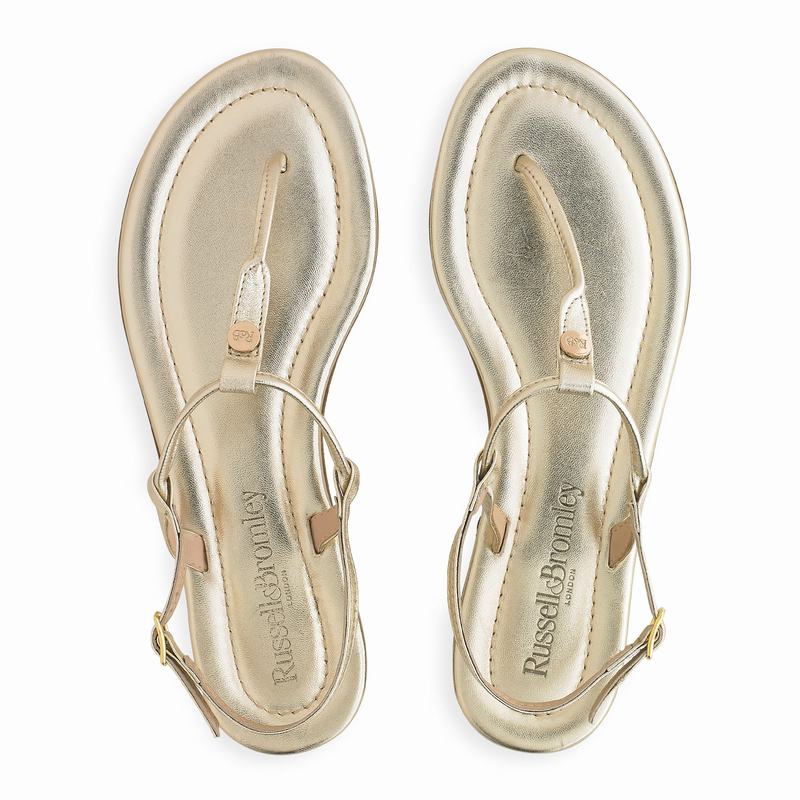 Metallic Russell And Bromley Thongbird Women's Flat Sandals | HXR2249KS