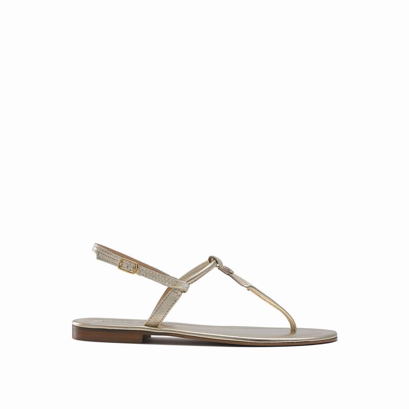 Metallic Russell And Bromley Thongbird Women\'s Flat Sandals | HXR2249KS