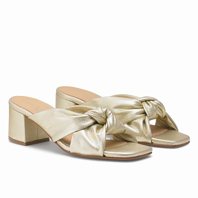 Metallic Russell And Bromley Top Knot Women's Wedge Sandals | FEC8946NB