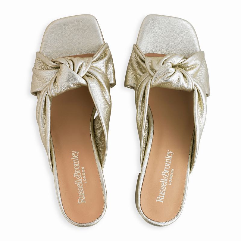 Metallic Russell And Bromley Top Knot Women's Wedge Sandals | FEC8946NB