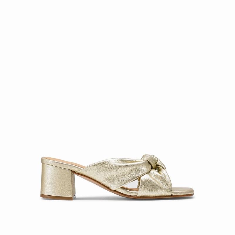 Metallic Russell And Bromley Top Knot Women\'s Wedge Sandals | FEC8946NB