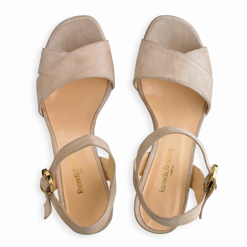 Metallic Russell And Bromley Topform Women's Wedge Sandals | QKF5027ZE