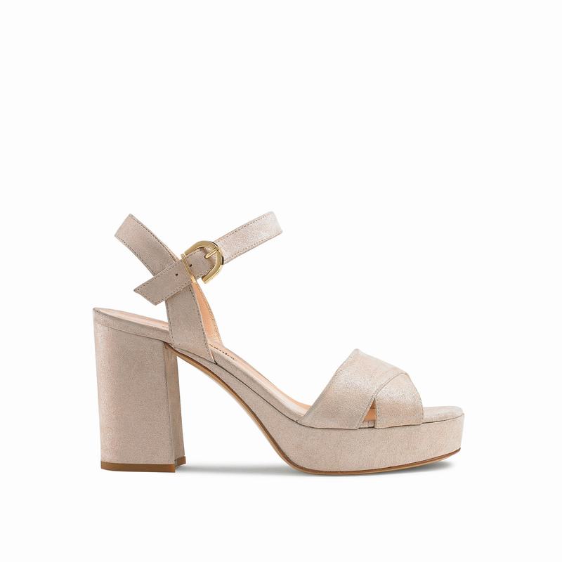 Metallic Russell And Bromley Topform Women\'s Wedge Sandals | QKF5027ZE