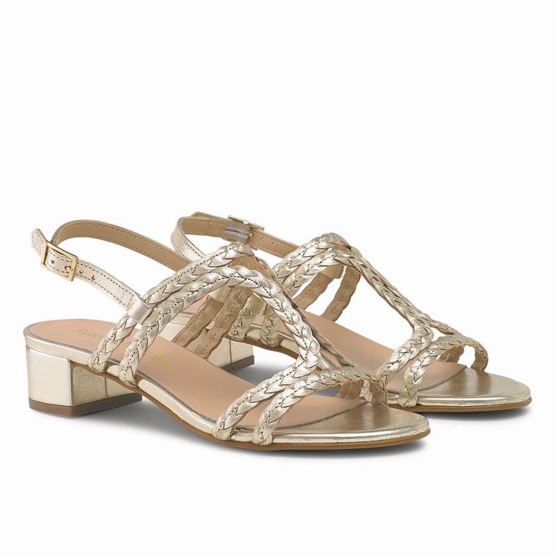 Metallic Russell And Bromley Twister Women's Wedge Sandals | PHR2770YK