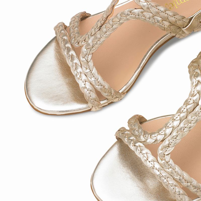 Metallic Russell And Bromley Twister Women's Wedge Sandals | PHR2770YK