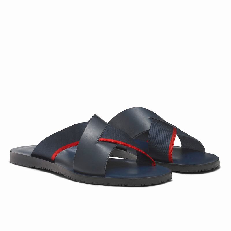 Navy Russell And Bromley Fab Men's Sliders | BKU1372XV