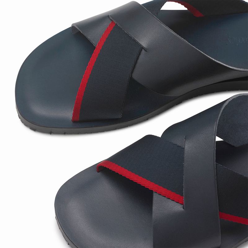 Navy Russell And Bromley Fab Men's Sliders | BKU1372XV