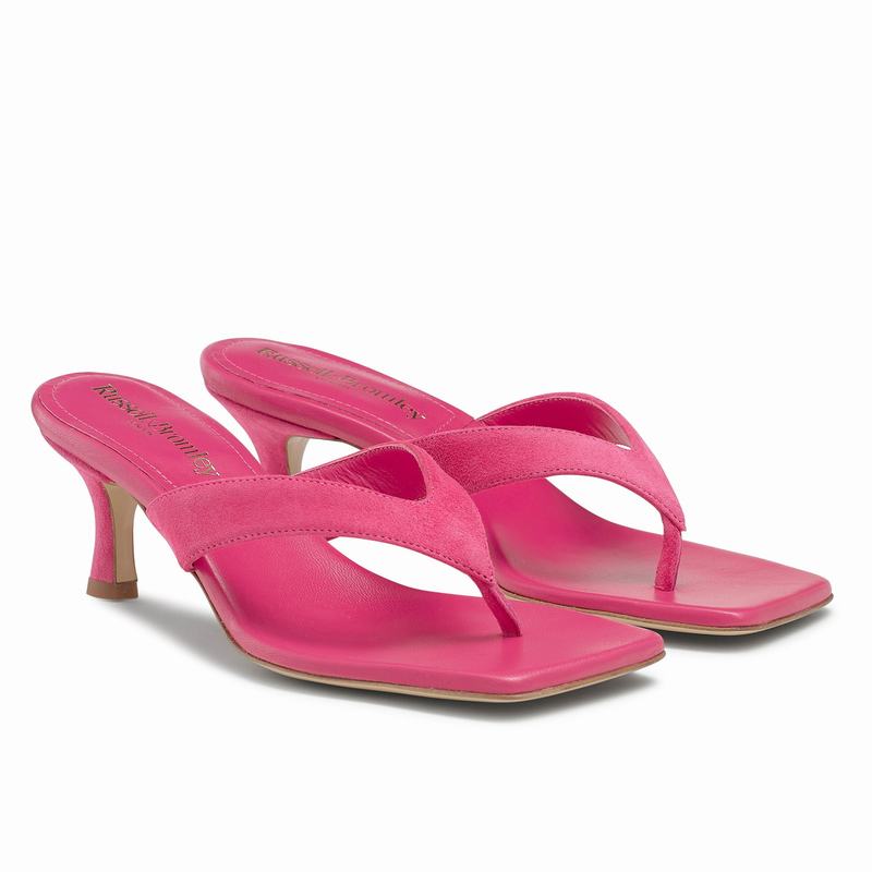 Pink Russell And Bromley Airshow Women's Heeled Sandals | ZKJ567ED