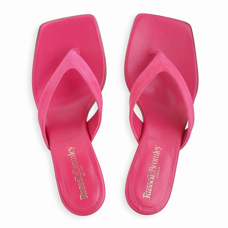 Pink Russell And Bromley Airshow Women's Heeled Sandals | ZKJ567ED