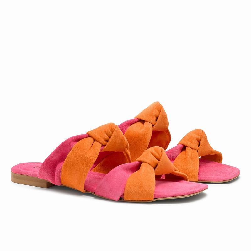 Pink Russell And Bromley Compleat Women's Flat Sandals | CYI5619ZR