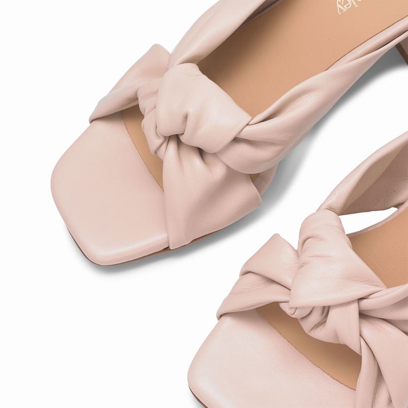 Pink Russell And Bromley Top Knot Women's Wedge Sandals | UWO9329CG