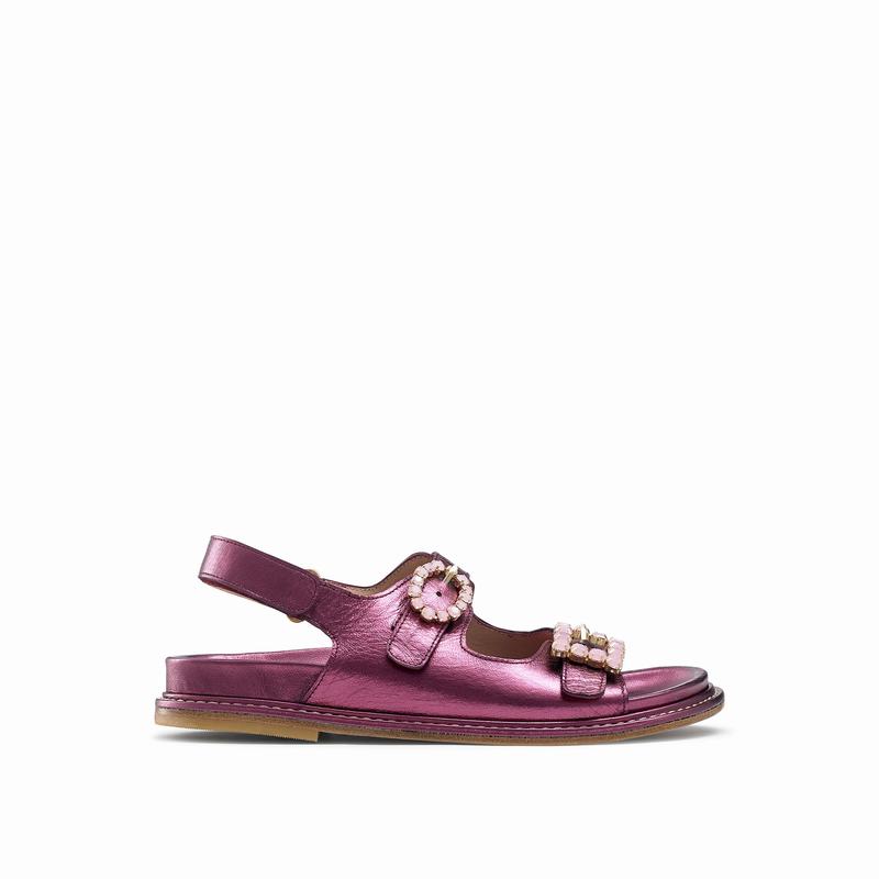 Purple Russell And Bromley Glamour Women\'s Flat Sandals | VLX3996VJ