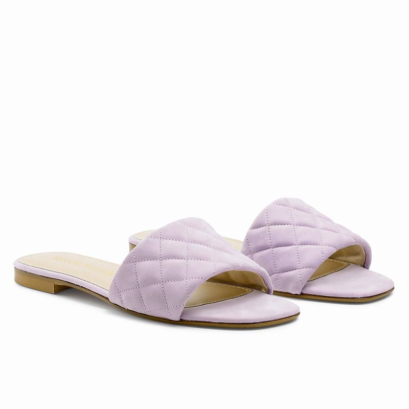 Purple Russell And Bromley Quiltmule Women's Mules | LRE596VI