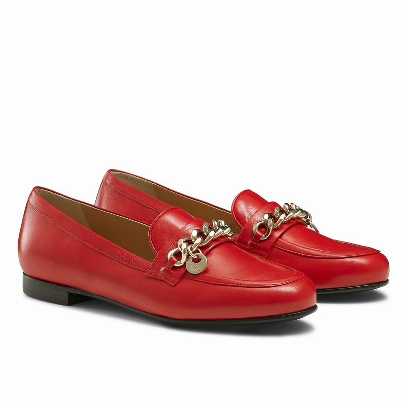 Red Russell And Bromley Chitchat Women's Loafers | MIR5713QU