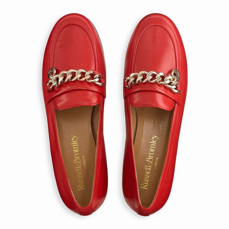 Red Russell And Bromley Chitchat Women's Loafers | MIR5713QU