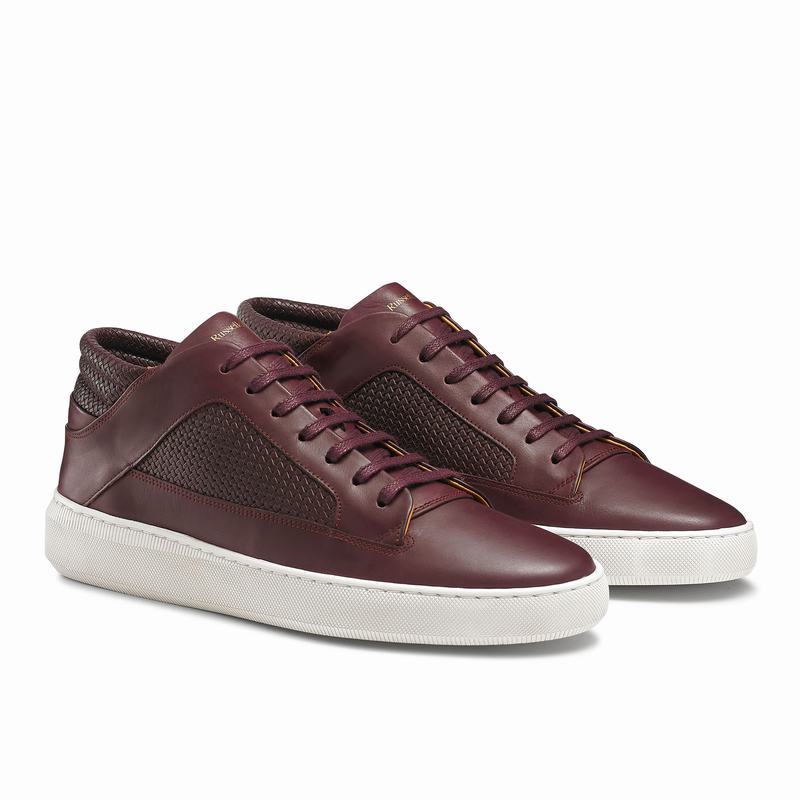 Red Russell And Bromley Milestone Men's Mid Top Sneakers | ADY9650NT
